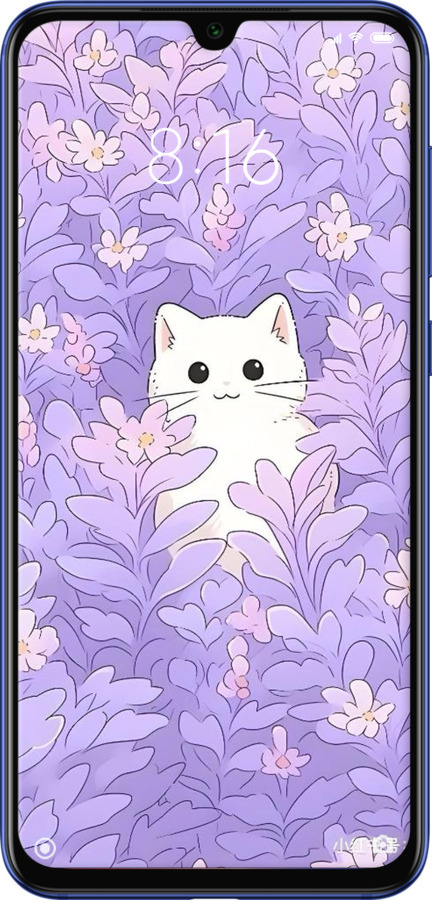 TPU чехол Котик в цветах для Xiaomi Mi 9 SE - 6390b-1674 изображение 