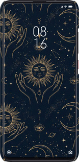 3D пластиковий матовий чехол Celestial Harmony: Sun & Moon Gold Mystic Pattern для Xiaomi Redmi K20 Pro - 6778m-1816 изображение 