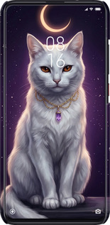 3D пластиковый матовый чехол Mystic White Cat Gothic Dark Purple Gold для Xiaomi Redmi K20 - 6805m-1817 изображение 