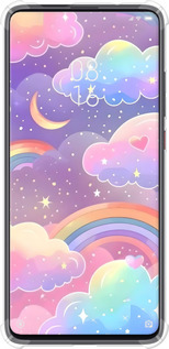 Силіконовий протиударний с посиленими кутами чехол Хмари та веселка для Xiaomi Mi 9T - 6312sp-1815 изображение 