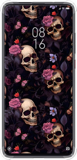Силикон с усиленными углами чехол Черепа и розы для Xiaomi Mi 9T Pro - 6316sp-1698 изображение 