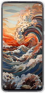 Силіконовий протиударний с посиленими кутами чехол Арт хвилі для Xiaomi Mi 9T - 6324sp-1815 изображение 