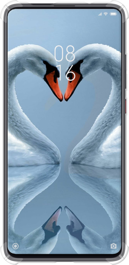 Силикон с усиленными углами чехол Лебеди для Xiaomi Mi 9T - 6007sp-1815 изображение 