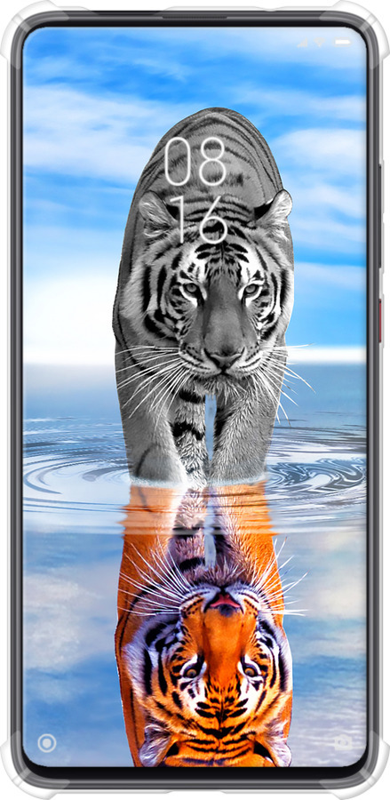 Силикон с усиленными углами чехол Тигр для Xiaomi Mi 9T - 6016sp-1815 изображение 