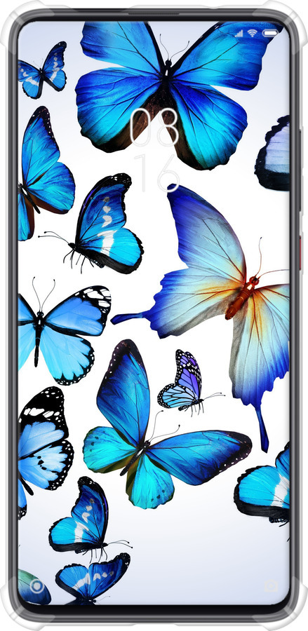 Силикон с усиленными углами чехол Бабочки для Xiaomi Mi 9T - 6023sp-1815 изображение 