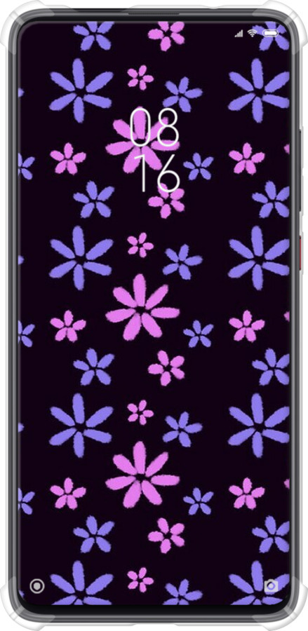 Силикон с усиленными углами чехол с  цветами для Xiaomi Mi 9T Pro - 6258sp-1698 изображение 