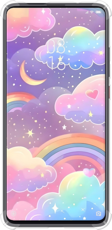 Силіконовий протиударний с посиленими кутами чехол Хмари та веселка для Xiaomi Mi 9T - 6312sp-1815 изображение 