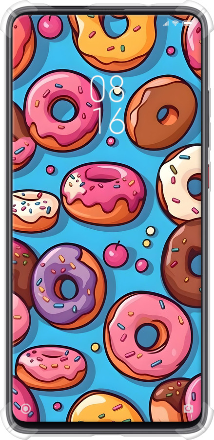 Силикон с усиленными углами чехол Пончики для Xiaomi Redmi K20 Pro - 6318sp-1816 изображение 