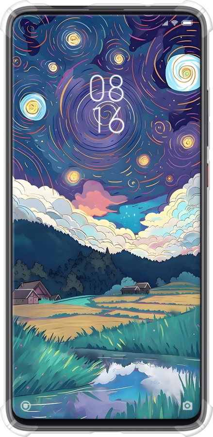 Силикон с усиленными углами чехол Креативный арт для Xiaomi Mi 9T Pro - 6322sp-1698 изображение 