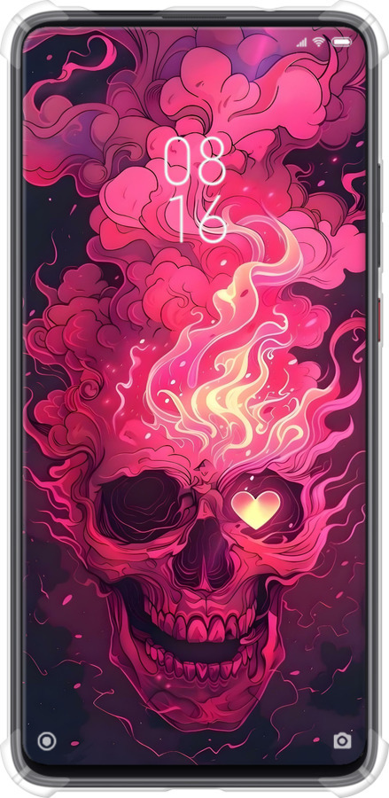 Силіконовий протиударний с посиленими кутами чехол Череп арт для Xiaomi Redmi K20 - 6385sp-1817 изображение 