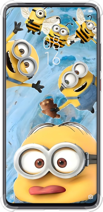 Силикон с усиленными углами чехол Миньоны для Xiaomi Mi 9T Pro - 6386sp-1698 изображение 