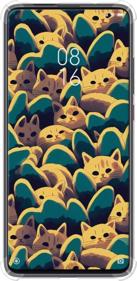 Силикон с усиленными углами чехол С изображением кошек для Xiaomi Mi 9T Pro - 6429sp-1698 изображение 