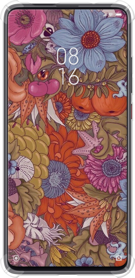 Силикон с усиленными углами чехол Абстрактные цветы для Xiaomi Mi 9T - 6526sp-1815 изображение 