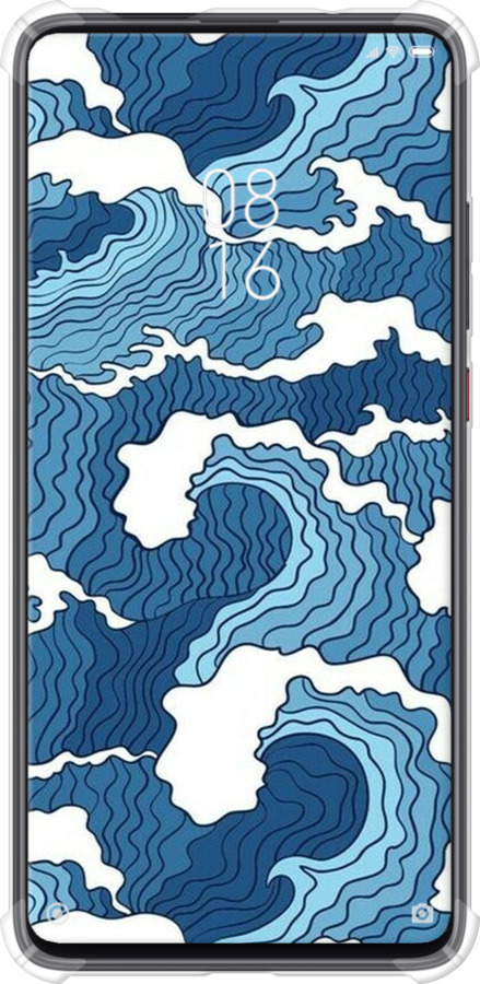 Силикон с усиленными углами чехол Абстрактный рисунок морских волн для Xiaomi Redmi K20 Pro - 6538sp-1816 изображение 