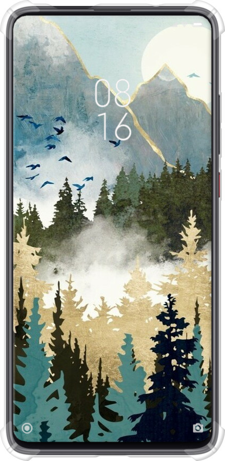 Силикон с усиленными углами чехол С изображением лесного пейзажа для Xiaomi Mi 9T - 6548sp-1815 изображение 