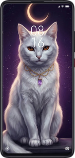 Силиконовый чехол Mystic White Cat Gothic Dark Purple Gold для Xiaomi Mi 9T - 6805u-1815 изображение 