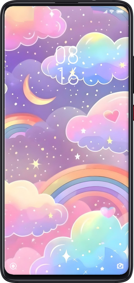 Силиконовый чехол Облака и радуга для Xiaomi Mi 9T - 6312u-1815 изображение 