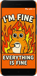 3D пластиковый матовый чехол Funny Cat для Xiaomi Mi A1 - 6786m-1132 изображение 