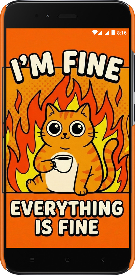 3D пластиковый матовый чехол Funny Cat для Xiaomi Mi A1 - 6786m-1132 изображение 