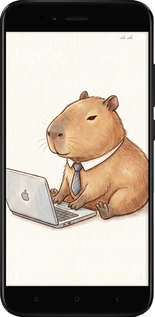 2D пластиковый чехол Funny Capybara CEO Working для Xiaomi Mi A1 - 6777t-1132 изображение 