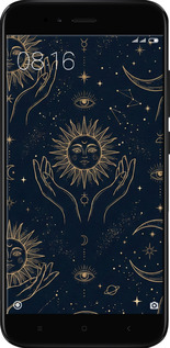 2D пластиковий чехол Celestial Harmony: Sun & Moon Gold Mystic Pattern для Xiaomi Mi A1 - 6778t-1132 изображение 