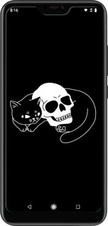 TPU чехол С изображением кота и черепа для Xiaomi Mi A2 Lite - 6491b-1522 изображение 