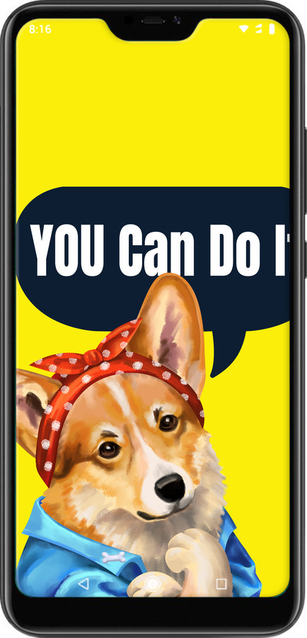 TPU чехол чехол с корги You Can Do It для Xiaomi Redmi 6 Pro - 6184b-1595 изображение 