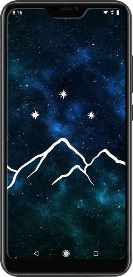 TPU чехол Горы и звезды нарисованы на фоне галактики для Xiaomi Mi A2 Lite - 6490b-1522 изображение 