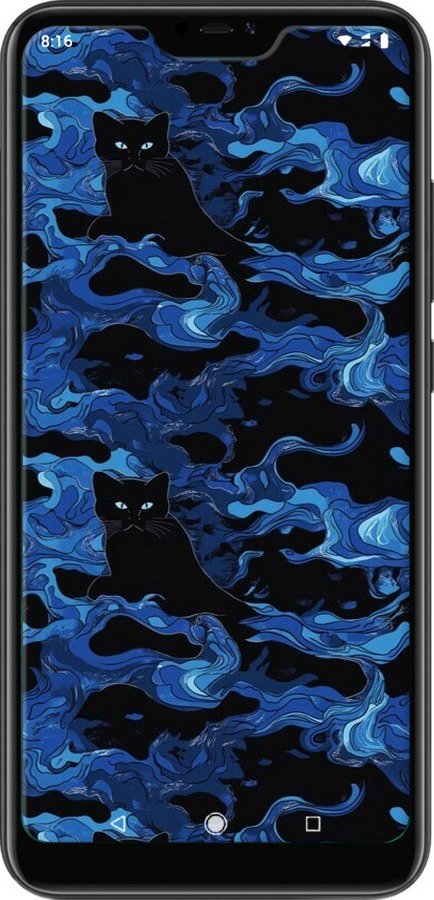 TPU чехол Візерунок чорних котів на блакитному фоні для Xiaomi Mi A2 Lite - 6525b-1522 изображение 