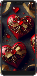 3D пластиковый матовый чехол Сердечки v4 для Xiaomi Redmi 6 Pro - 5834m-1595 изображение 