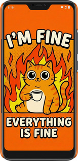 3D пластиковий матовий чехол Funny Cat для Xiaomi Redmi 6 Pro - 6786m-1595 изображение 