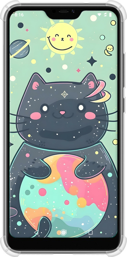 Силикон с усиленными углами чехол Милый котик для Xiaomi Mi A2 Lite - 6364sp-1522 изображение 