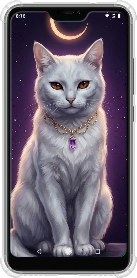 Силикон с усиленными углами чехол Mystic White Cat Gothic Dark Purple Gold для Xiaomi Mi A2 Lite - 6805sp-1522 изображение 