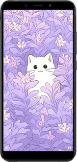 2D пластиковый чехол Котик в цветах для Xiaomi Mi A2 - 6390t-1481 изображение 
