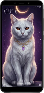 Силіконовий чехол Mystic White Cat Gothic Dark Purple Gold для Xiaomi Mi A2 - 6805u-1481 изображение 