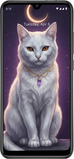 TPU чехол Mystic White Cat Gothic Dark Purple Gold для Xiaomi Mi A3 - 6805b-1737 изображение 