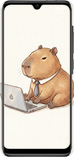 3D пластиковий матовий чехол Funny Capybara CEO Working для Xiaomi Mi CC9E - 6777m-4140 изображение 