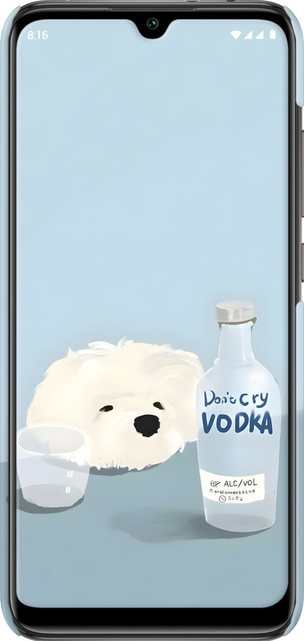 3D пластиковый матовый чехол Пес водка для Xiaomi Mi A3 - 6368m-1737 изображение 