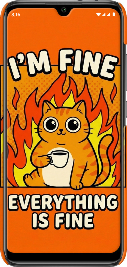 3D пластиковий матовий чехол Funny Cat для Xiaomi Mi CC9E - 6786m-4140 изображение 