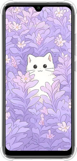 Силикон с усиленными углами чехол Котик в цветах для Xiaomi Mi A3 - 6390sp-1737 изображение 