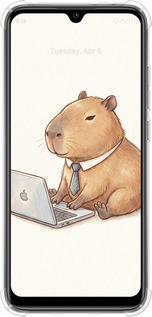Силикон с усиленными углами чехол Funny Capybara CEO Working для Xiaomi Mi A3 - 6777sp-1737 изображение 