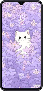 TPU чехол Котик в цветах для Xiaomi Mi 9 Lite - 6390b-1834 изображение 