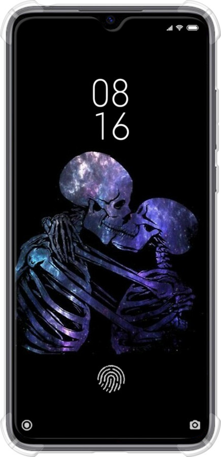 Силикон с усиленными углами чехол С изображением скелета для Xiaomi Mi CC9 - 6537sp-1747 изображение 
