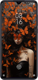 2D пластиковий чехол Дівчина з помаранчевими метеликами для Xiaomi Mi CC9 - 5941t-1747 изображение 