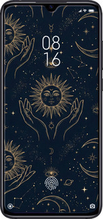Силиконовый чехол Celestial Harmony: Sun & Moon Gold Mystic Pattern для Xiaomi Mi 9 Lite - 6778u-1834 изображение 