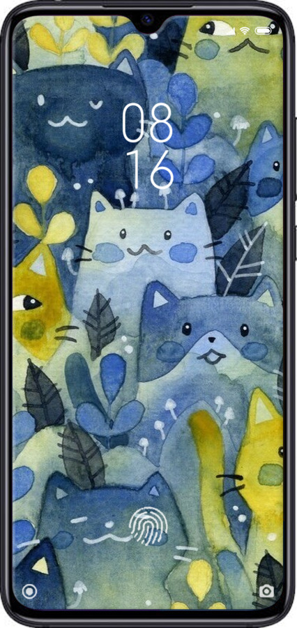Силіконовий чехол Із зображенням котячого лісу для Xiaomi Mi 9 Lite - 6447u-1834 изображение 