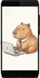 3D пластиковий матовий чехол Funny Capybara CEO Working для Xiaomi Mi Max 2 - 6777m-994 изображение 