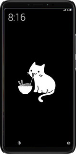 3D пластиковый матовый чехол С милым котом на черном фоне для Xiaomi Mi Max 3 - 6528m-1534 изображение 