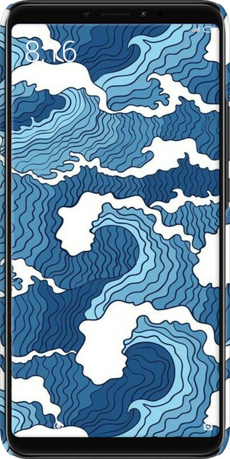 3D пластиковый матовый чехол Абстрактный рисунок морских волн для Xiaomi Mi Max 3 - 6538m-1534 изображение 