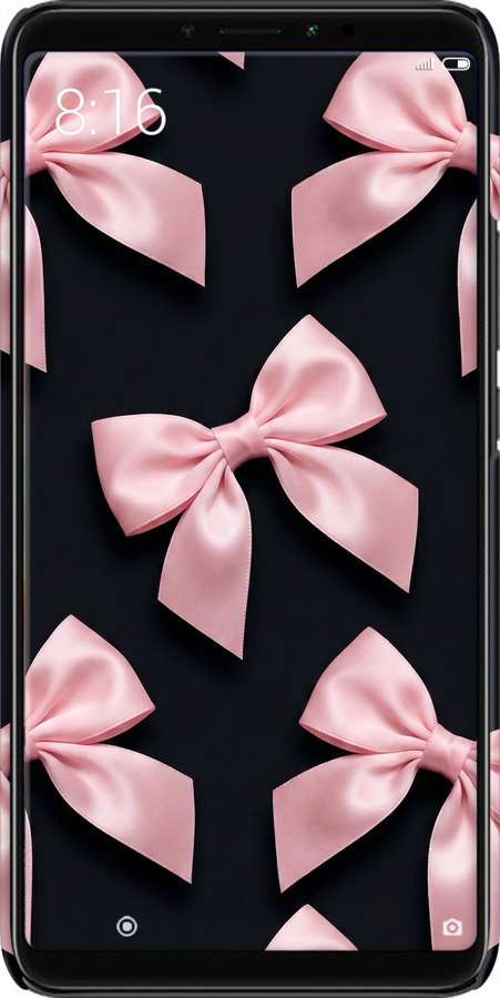 3D пластиковый матовый чехол Coquette Ribbons Dark Coquette для Xiaomi Mi Max 3 - 6767m-1534 изображение 